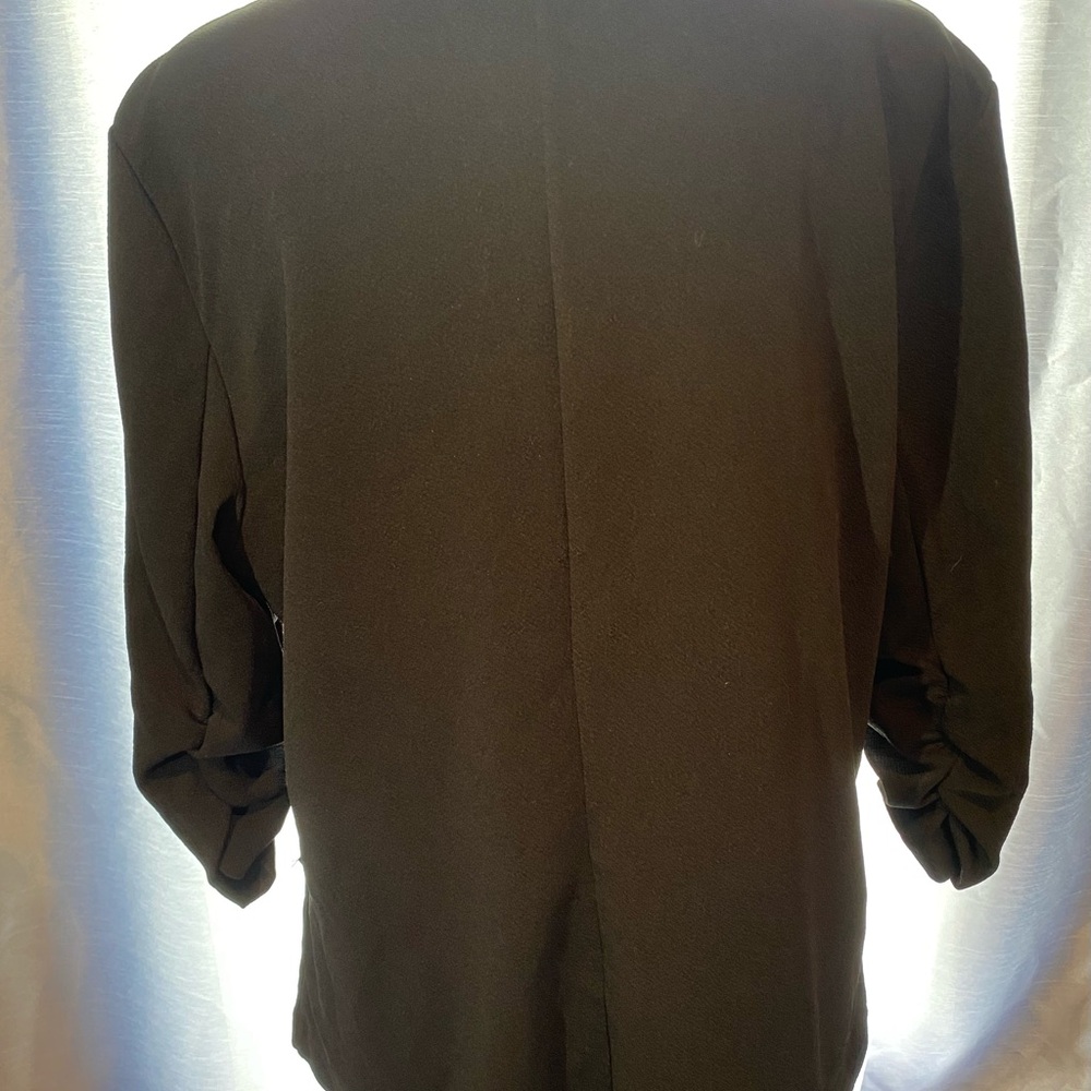 Ashley Blue Black Open-Front Blazer - Picture 3 of 5